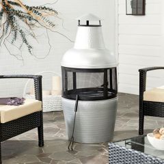 Hammered Iron Chiminea Fire Pit