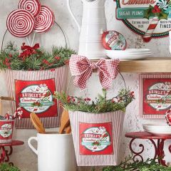 Candy Cane Metal Wall Pockets Set of 2