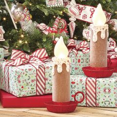 LED Old World Gingerbread Candle