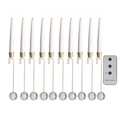 Lighted Candle Ornament with Remote Set of 10