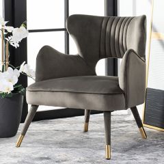 Contemporary Farmhouse Velvet Accent Chair