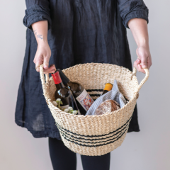 Round Woven Storage Baskets Set of 2