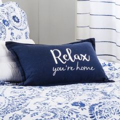 Relax Embroidered Throw Pillow Cover