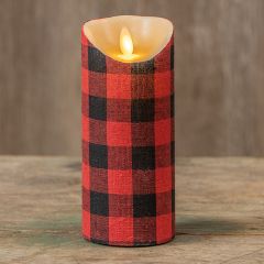 Buffalo Check Flameless Candle 7 Inch