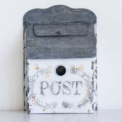 Vintage Inspired Embossed Tin Post Box