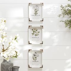 Framed Floral Print Shadow Box Set of 3