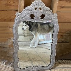 Vintage Inspired Ornate Pressed Tin Mirror 39 Inch