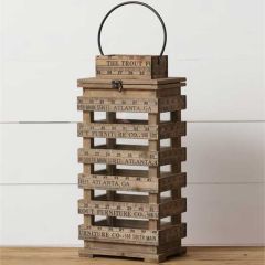 Rustic Ruler Candle Lantern
