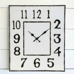 Embossed Rectangular Metal Wall Clock