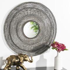 Intricate Lines Round Wall Mirror