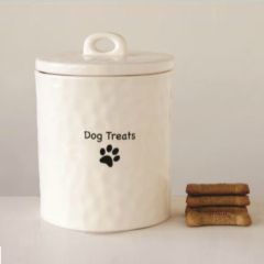 Dog Treats Paw Print Canister With Lid