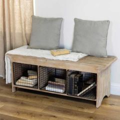 Bench With Wire Baskets