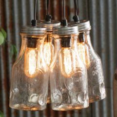 Glass Bottle Cluster Pendant Light