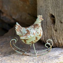 Weathered Rocking Chicken Set of 2