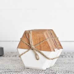 Marble Wood Coaster Set of 4