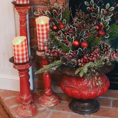 Bright Fir Wood Candle Stands Set of 3