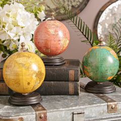 Antiqued Desktop Mini Globe Collection Set of 3