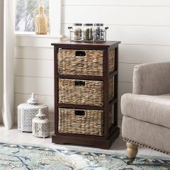3 Basket Storage Side Table