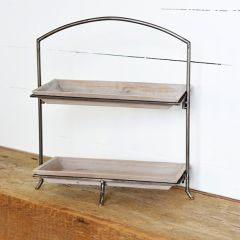 2 Tier Modern Display Tray Riser
