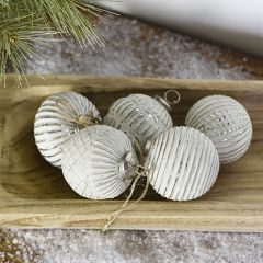 Antiqued Decorative Christmas Ornaments Set of 5