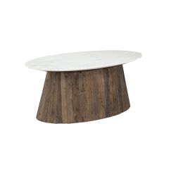 Reclaimed Wood and Marble Opal Coffee Table