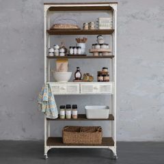 White Rolling Shelving Unit