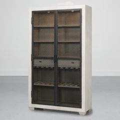 Cage Door Lighted Bookcase