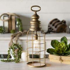 Caged Tabletop LED Lantern
