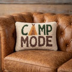 Camp Mode Wool Hooked Accent Pillow
