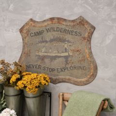 Camp Wilderness Rustic Metal Plaque Sign