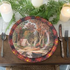 Campsite in the Woods Dinner Plate Set of 8