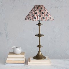 Candlestick Table Lamp with Pleated Ikat Shade