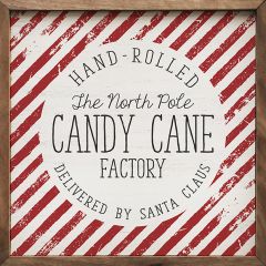 Candy Cane Factory Framed Holiday Sign