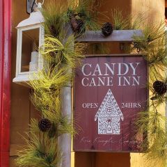 Candy Cane Inn Framed Holiday Wall Decor