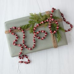 Candy Cane Stripe Glass Bead Garland