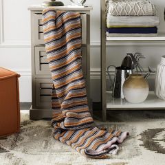 Candy Stripe Multicolor Knit Throw Blanket