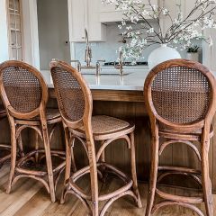 Cane Back Bistro Style Counter Stool Set of 2