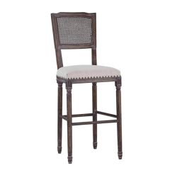 Cane Back Cream Cushion Bar Stool