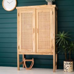 Cane Door Tall Storage Cabinet