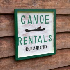 Canoe Rentals Square Wall Sign