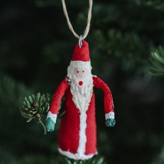 Canvas Santa Ornament