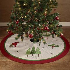 Cardinal Christmas Felt Tree Skirt