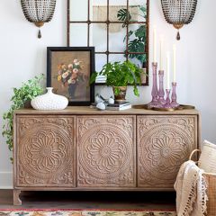 Carved Aster 3 Door Sideboard