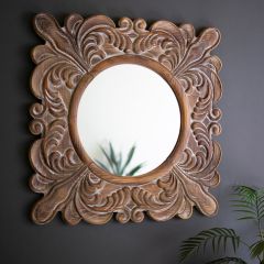 Carved Fleur De Lis Wall Mirror