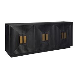Carved Front Ebony Sideboard