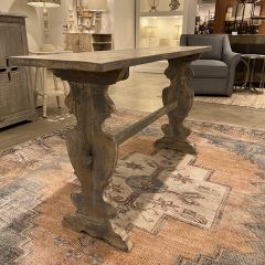 Carved Leg Rustic Farmhouse Console Table