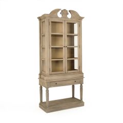 Carved Oak Curio Cabinet | SHIPS FREE