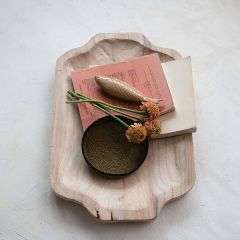 Carved Paulownia Wood Display Tray