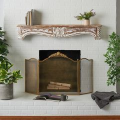 Carved Scroll Wooden Wall Shelf