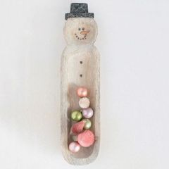 Carved Snowman Holiday Tray